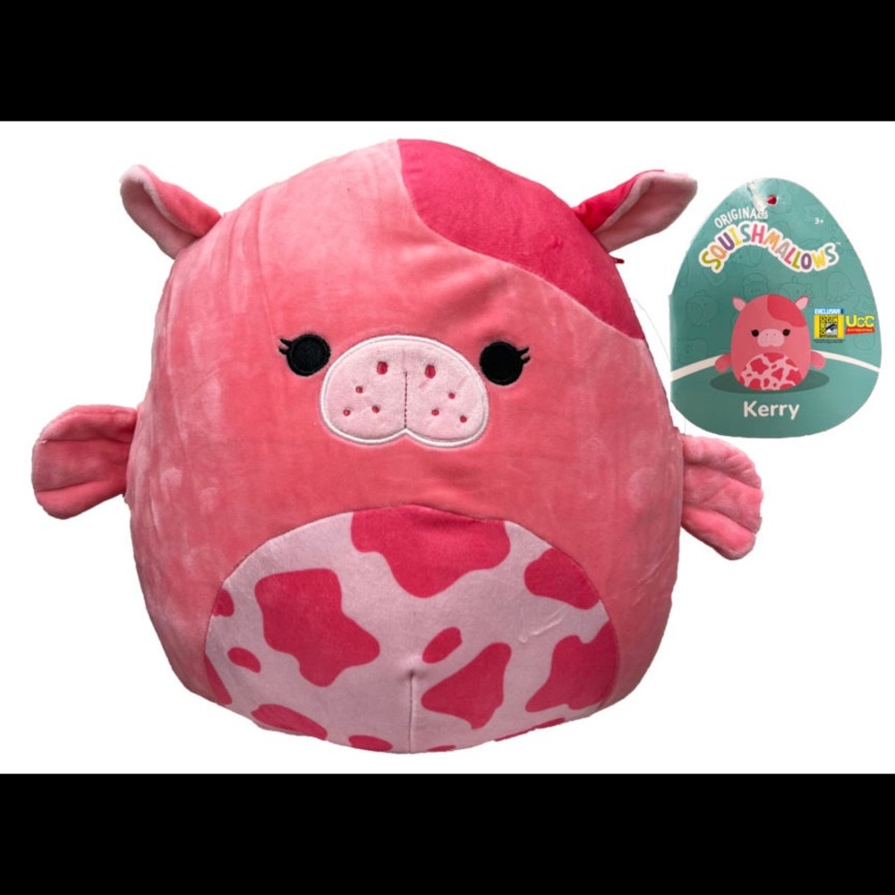 💖 SDCC 2022 TAGGED - Original Squishmallows 12” Kerry the Hot Pink Seacow 💖